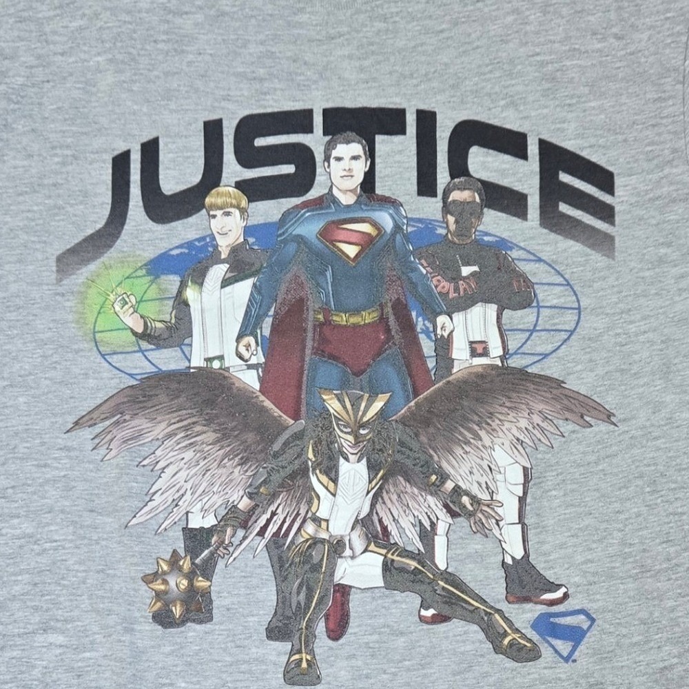 Warner Bros Studio Tour Justice League T-Shirt Grey Superman Hawkgirl WMS XS
